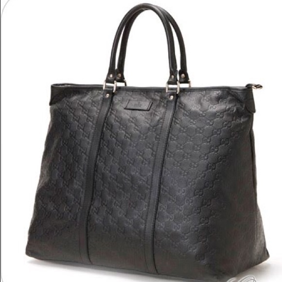 💎XL GUCCI ZIPPER TOTE BROWN TRAVEL WEEKEND - Picture 5 of 5